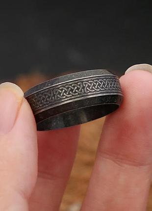 Кольцо чорное кельтський узел нержавеющая сталь женское мужское
