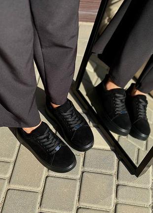 Кеды на утолщенной подошве натуральная замша