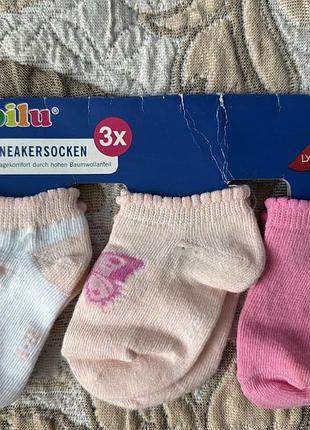 Набір носочків на дівчинку lupilu, 19-22 розмір, 12-24 міс, 3 шт