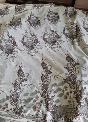 Тюль с серыми цветами и люрексом, высота 2,60, шир-2 85.