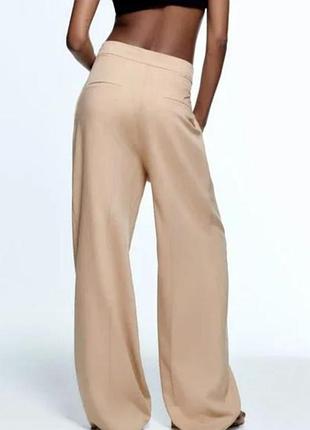 Брюки брюки легкие zara бежевые