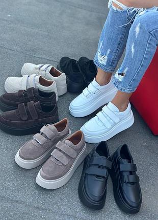 Женские кеды на липучках на платформе 36-41