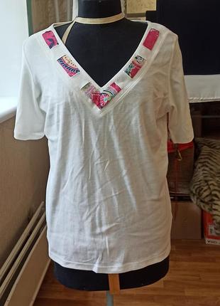 Белая футболка, бренд mark spencer, размер 44/46