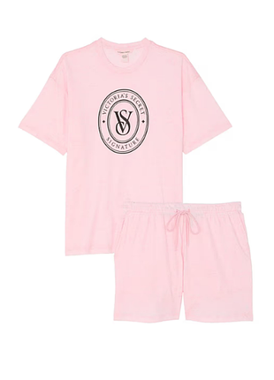 Victorias secret пижама футболка и шорты cotton short tee-jama