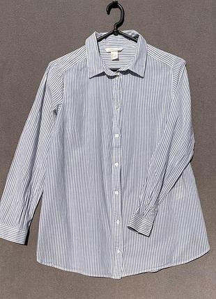 Mama h&m біла сорочка в голубих смужках  xs-s