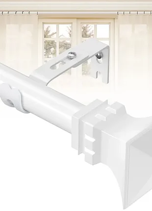 Розсувний одинарний карниз для штор, білий 76-300 см, міцний металевий карниз для вікон, що регулюється новий