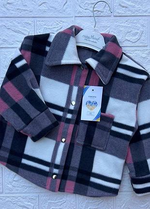 Сорочка для дівчинки на флісі у клітинку