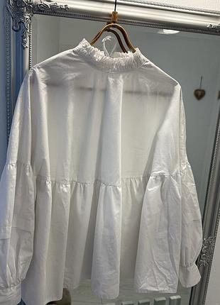 Шикарна біла рубашка великого розміру сорочка батал