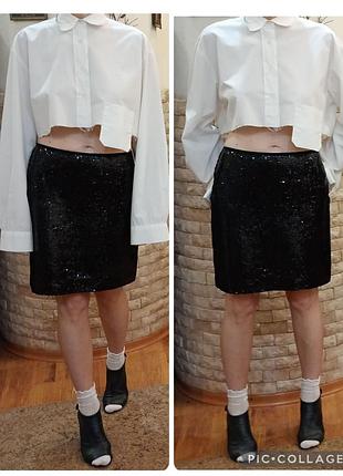 Юбка из натурального шелка в пайетки от французского бренда samantha love