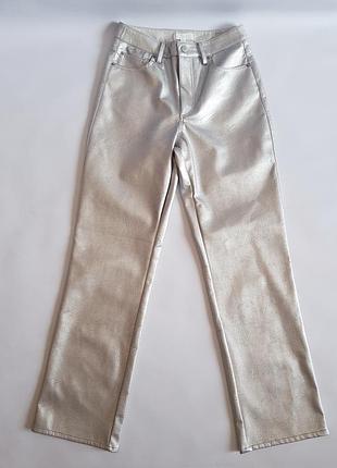 Брюки прямые серебряные  h&m