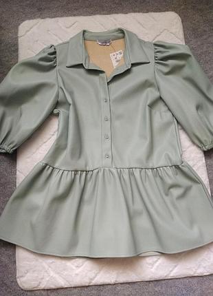 Жіноча блуза, еко-шкіра