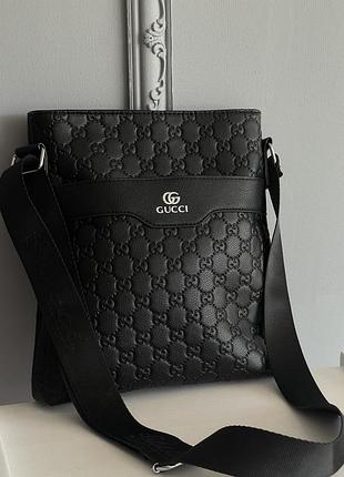 Мужская сумка мессенджер черная, брендовая сумка, планшетка, сумка на плечо мужская