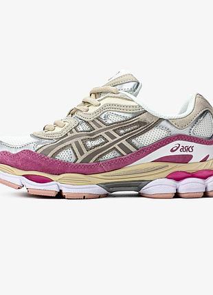Женские кроссовки asics gel-nyc "white pink"