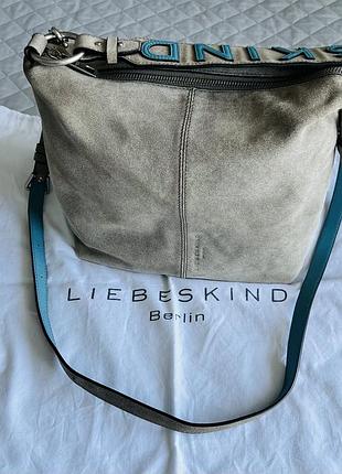 Сумка liebeskind, нат.замша, сіра