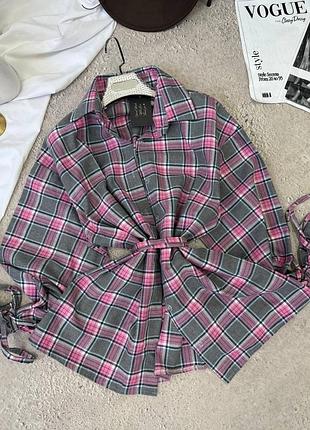 Жіноча повсякденна класична сорочка рубашка у клітинку на гудзиках тканина фланель туреччина