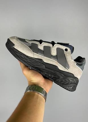 Мужские кроссовки adidas niteball grey black премиум качество