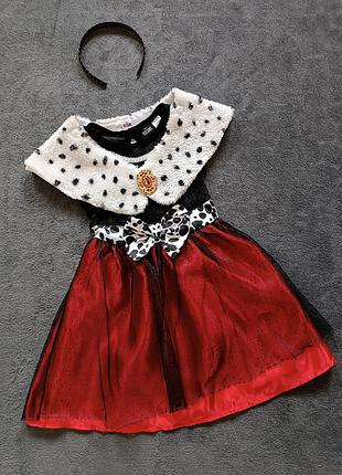 Карнавальное платье круэла, королева на девочку 3-4 года рост 98-104 см