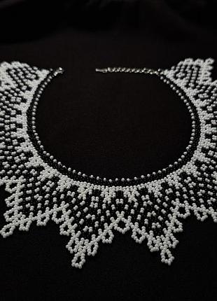Черно белая силянка из чешского бисера