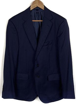 Чоловічий вовняний піджак на ґудзиках з кишенями синього кольору boggi milano розмір 48