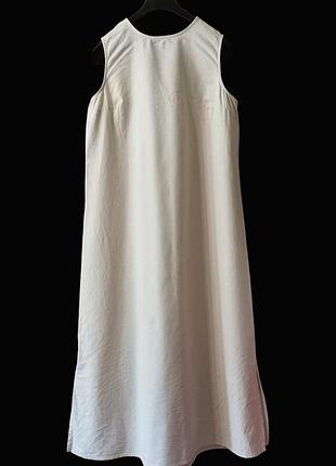 Длинное льняное платье макси хлопок primark платье трапеция лаконичное базовое платье