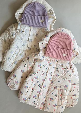 Красивая и теплая деми курточка для девочки р.90-120