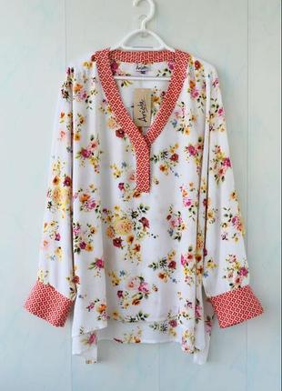 Нежная блуза свободного кроя arista, вискоза, большой размер