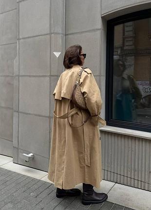 🔥качество🔥 коттоновый двубортный тренч миди под пояс на пуговицах с подкладкой
