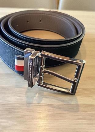 Фирменный двусторонний ремень Tommy hilfiger из натуральной кожи