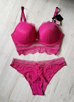 Бюстгальтер корсетний колір темна фуксія розмір 70f (32ddd/f) / 75 f (34ddd/f) / 70g (32g)