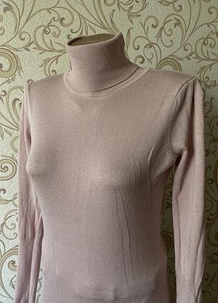 Водолазка гольф трикотажний ніжно ліловий бавовна подовжений