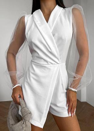 Жіночий комбінезон з рукавами сітка