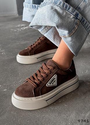 Кросівки жіночі коричневі / кросівки шоколадного кольору