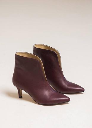 ▪️жіночі шкіряні вишневі бордо рубін черевики ботинки ботильйони ботильони маленький каблук натуральна шкіра, женские кожаные ботинки бордо натур.кожа
