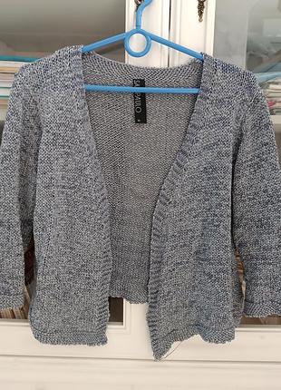 Короткая вязаная кофта блейзер, размер с