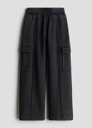 Стильні брендові широкі штани для дівчинки штани-карго на флісі h&m англія