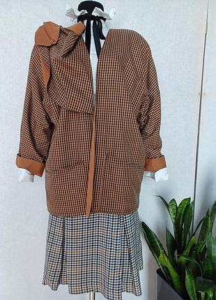 Жакет. пиджак в клетку. с декором. винтажный. винтаж.