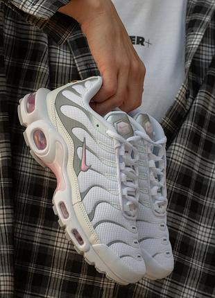 Женские кроссовки nike air max plus tn white grey pink 37-38-39-40