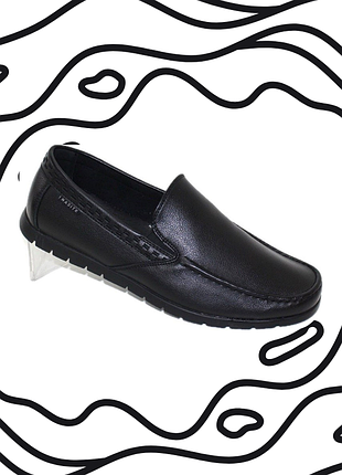 Чорні чоловічі мокасини з боків на резинках