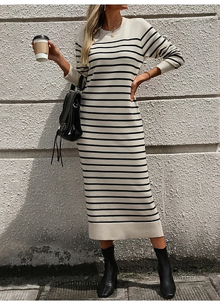 Осіння трикотажна міді сукня №162/122