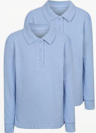 Реглан реглан-поло для дівчинки 1 шт. бренд george блакитний школа