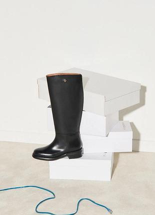 Высокие кожаные сапоги из гладкой кожи sandro