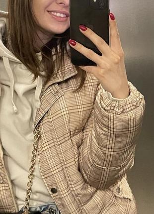 Осіння куртка, куртка, демісезонна куртка, куртка в клітинку