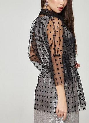❤ шикарная полупрозрачная туника блуза вечерняя батал polka dot 🔥