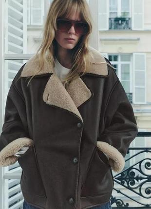 Дубленка zara s 36