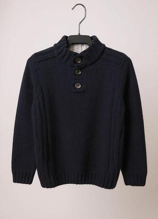 Теплый черный свитер m&amp;co мягкий джемпер для мальчика р. 140
