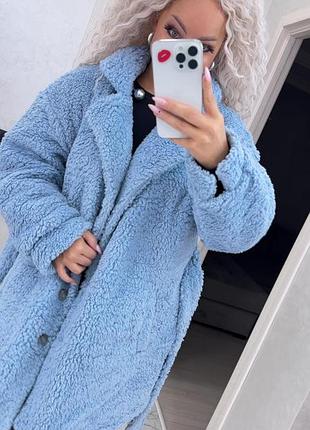 Накладной платеж ❤ до -5 еврозима теплая шуба тедди под пояс на запах утеплена силиконом