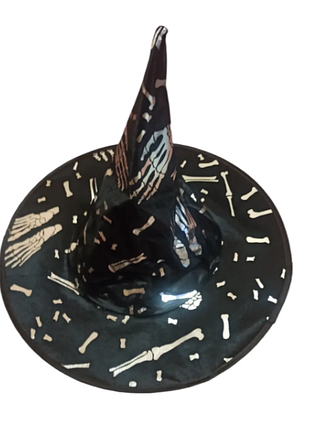 Шапка хэллоуин скелет one size черно-серебристый