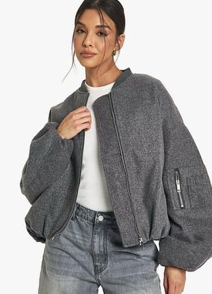 Бомбер zara серый