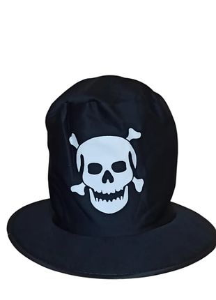 Шапка халауїн череп one size чорно-білий