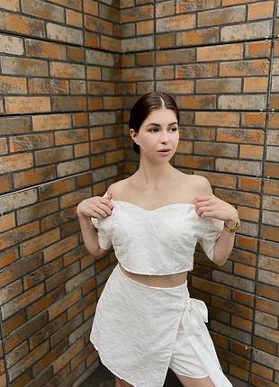 Літній костюм спідниця/шорти + топ